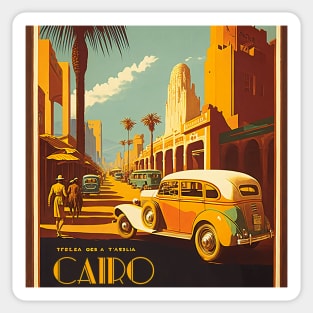 Cairo Egypt Vintage Travel Art Poster Sticker